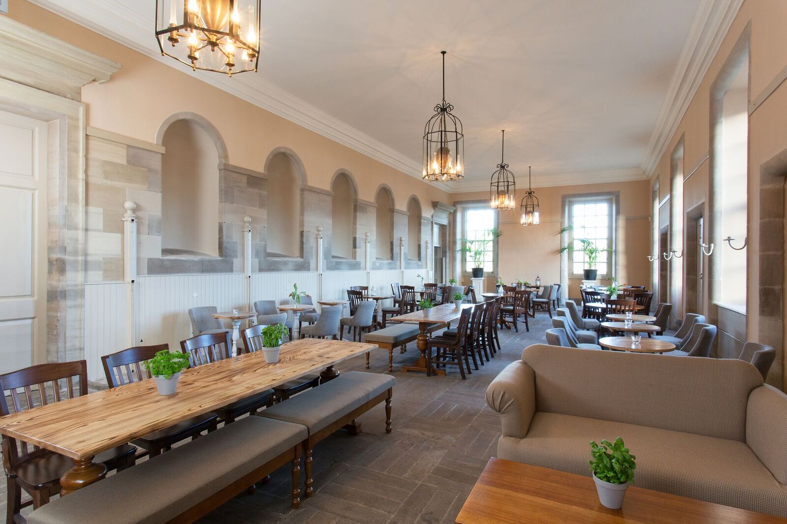 Hopetoun House interior Stables - cafe set up