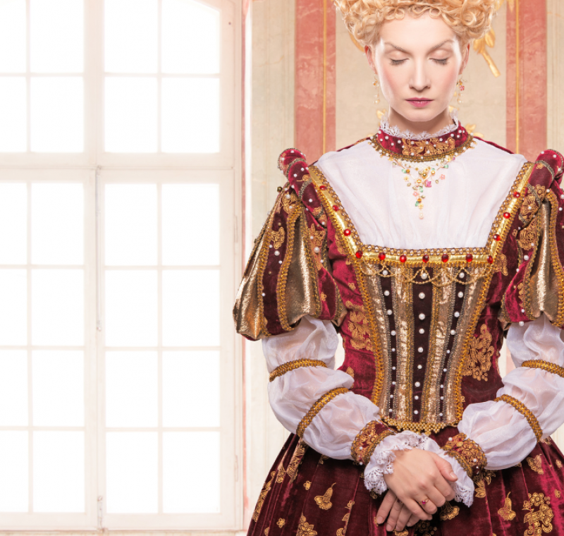 Woman in royal wear