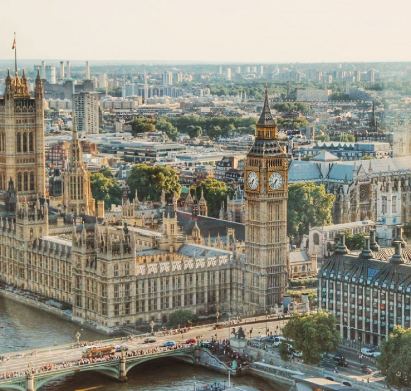 Houses of parliment aerial view