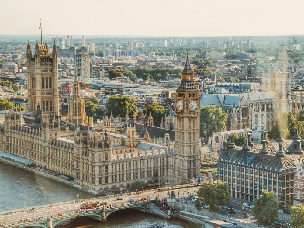 Houses of parliment aerial view