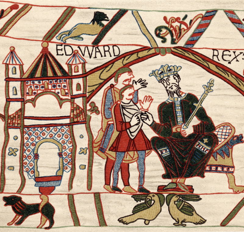 close up of the bayeux tapestry