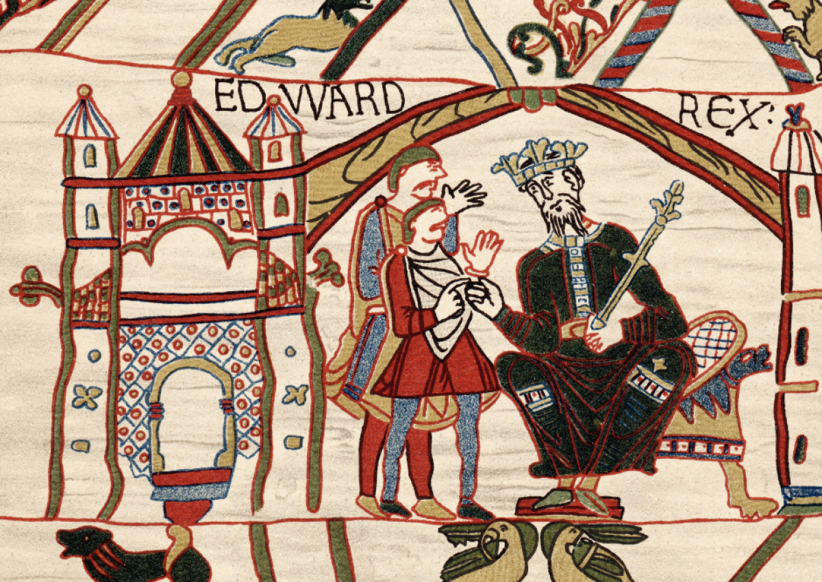 close up of the bayeux tapestry